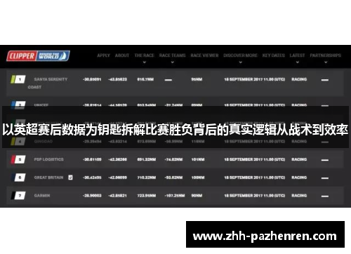 以英超赛后数据为钥匙拆解比赛胜负背后的真实逻辑从战术到效率